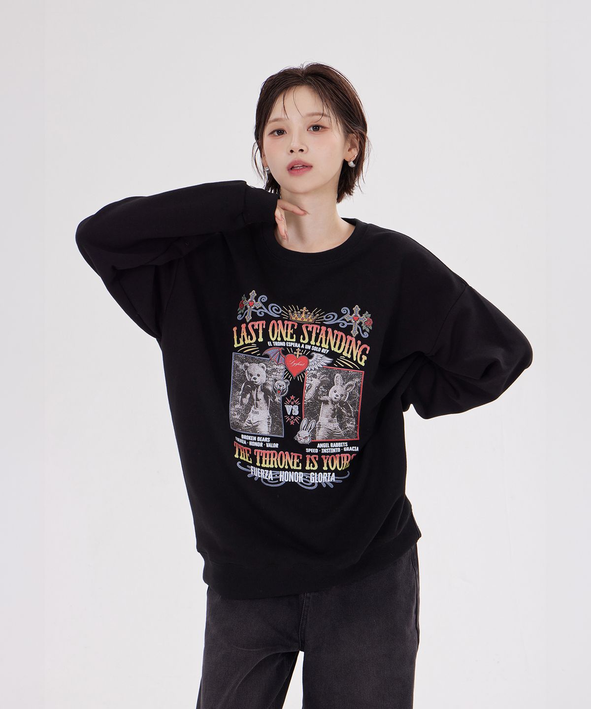 디스펑트(DYSFUNCT) LAST ONE STANDING SWEATSHIRT(BLACK)