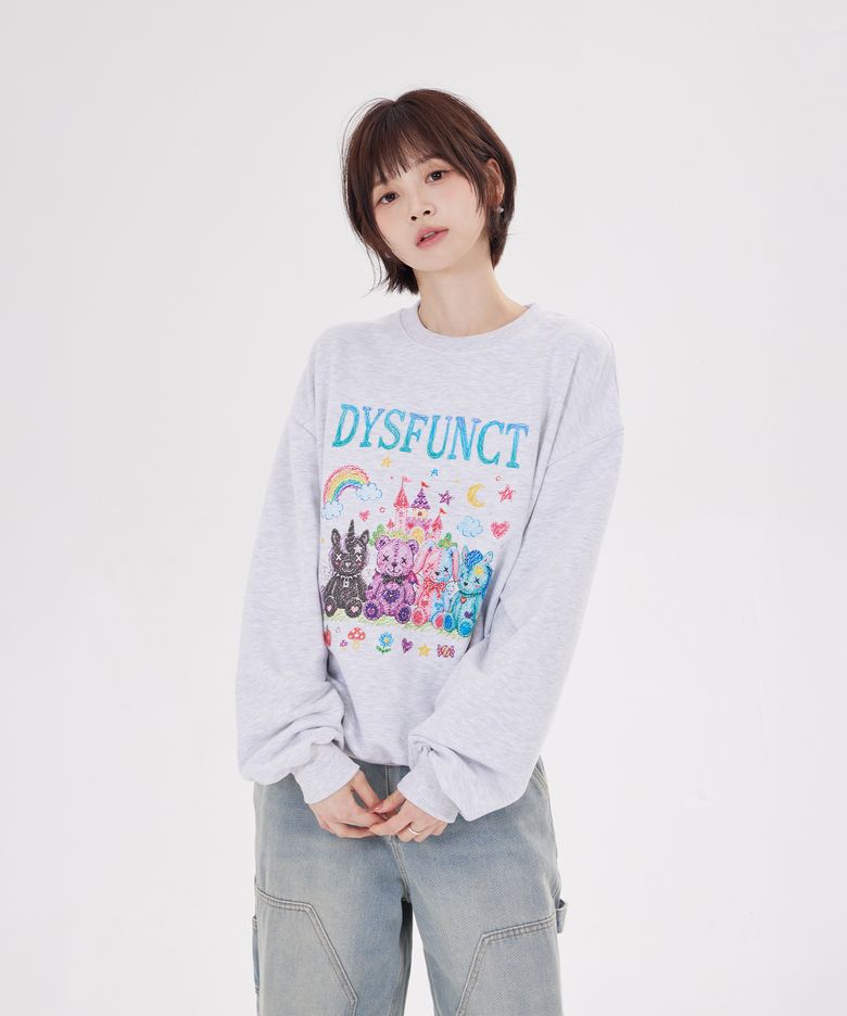 DYS DOLL CRAYON SWEATSHIR(WHTIE MELANGE)