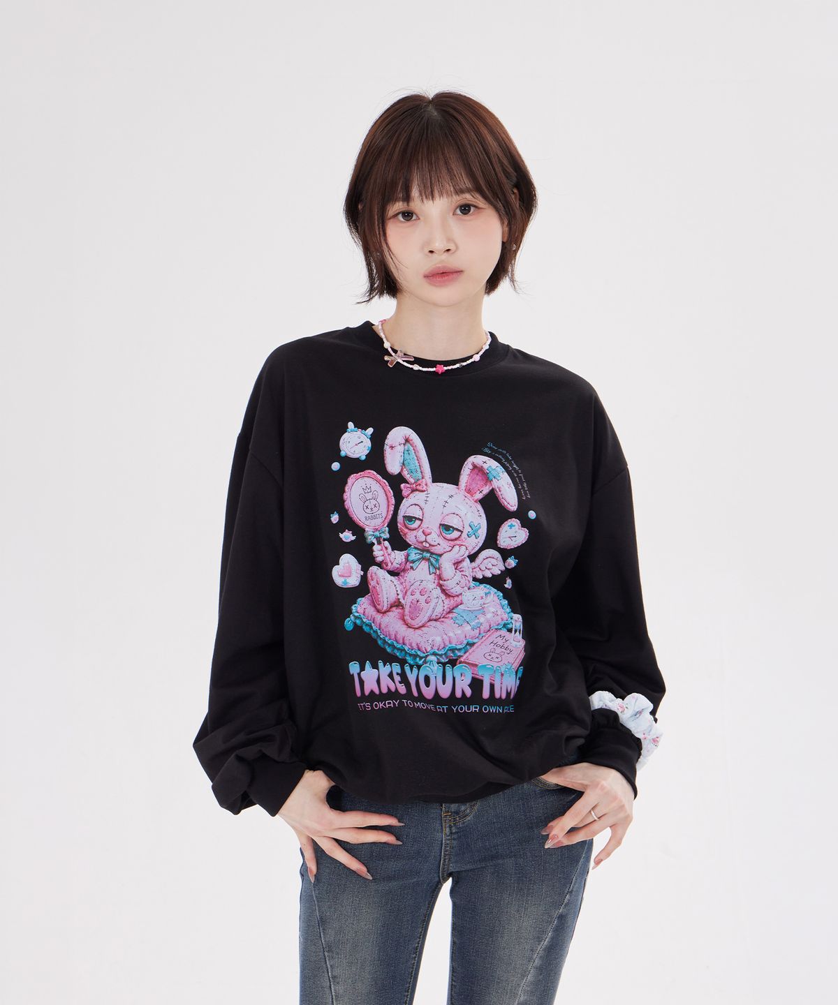 디스펑트(DYSFUNCT) TAKE YOUR TIME RABBIT LONG SLEEVE(BLACK)