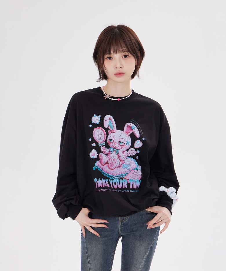 TAKE YOUR TIME RABBIT LONG SLEEVE(BLACK)