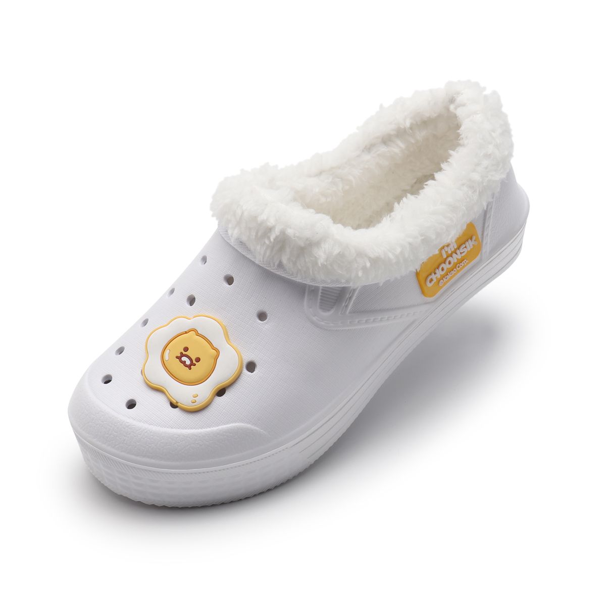 카카오프렌즈 슈즈(KAKAO FRIENDS SHOES) 춘식이 굿모닝 프렌즈 털 실내화 WHT