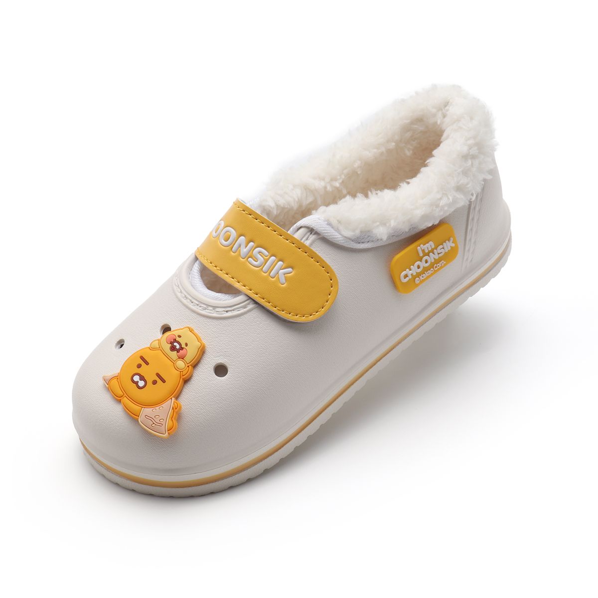 카카오프렌즈 슈즈(KAKAO FRIENDS SHOES) 춘식이 릴렉스 동글 털 실내화 BGE
