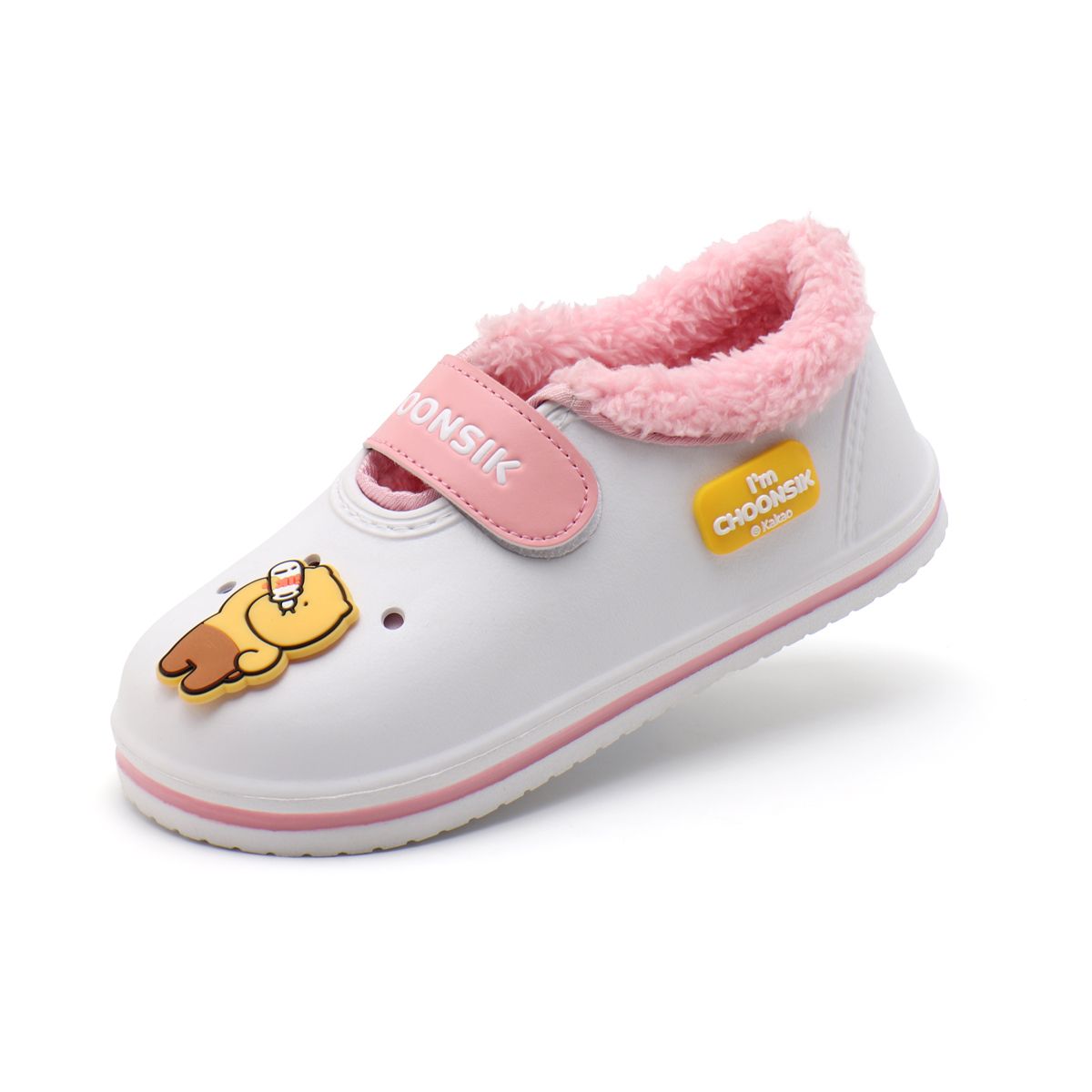 카카오프렌즈 슈즈(KAKAO FRIENDS SHOES) 춘식이 동글 털 실내화 PNK