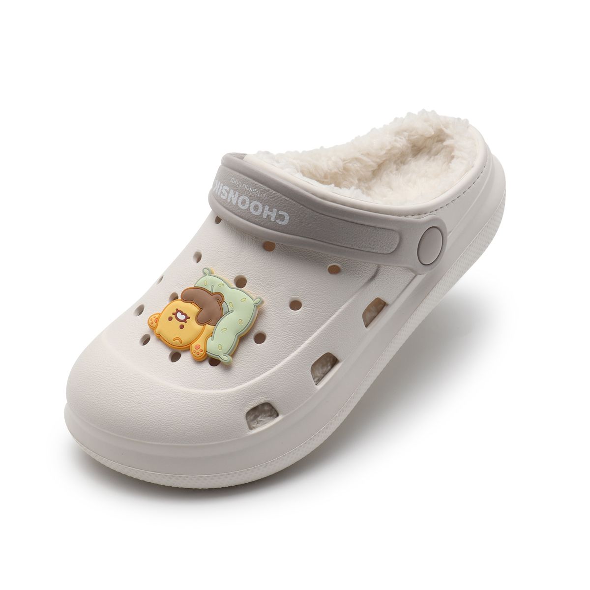 카카오프렌즈 슈즈(KAKAO FRIENDS SHOES) 춘식이 패밀리 파크 털 샌들 IVY