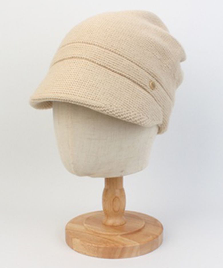 Kint Beige Brim Beanie 니트비니