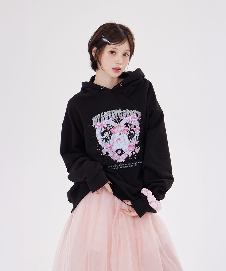MY SWEET GARDEN HOODIE(BLACK)