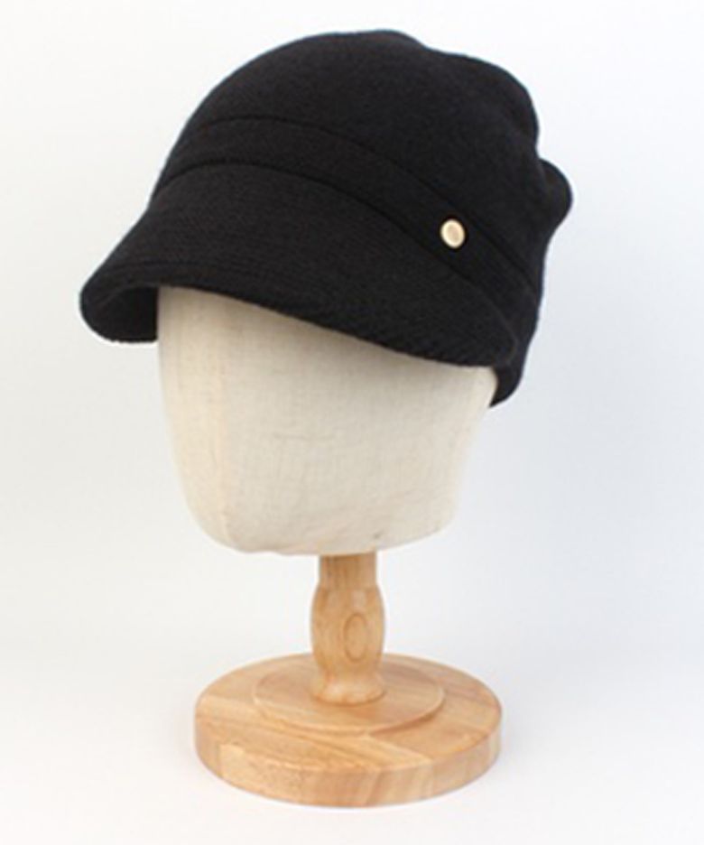 Kint Black Brim Beanie 니트비니