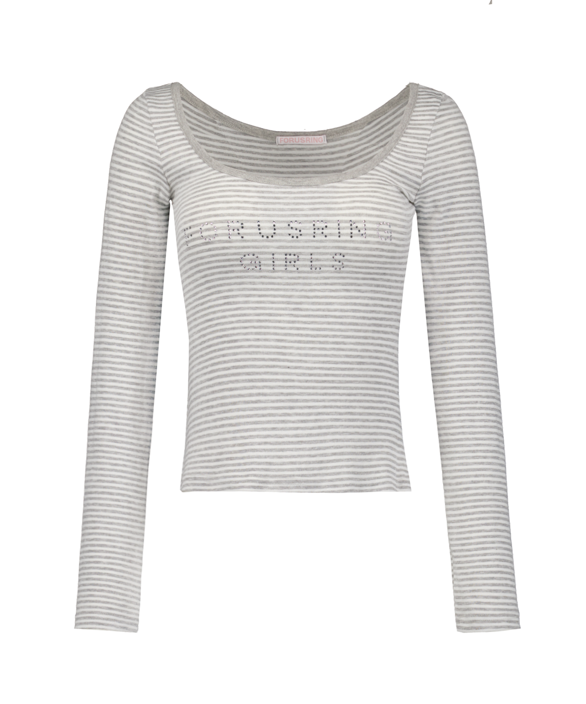 포어링(FORUSRING) For-ring girl jewel tee (melange stripe)