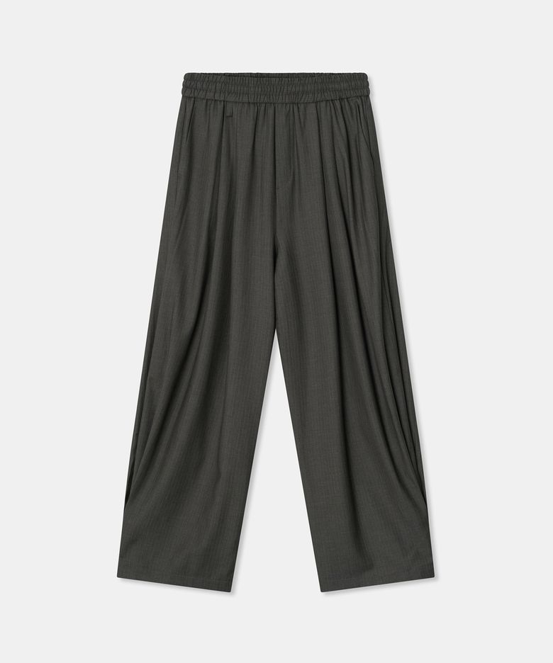 Stripe banding pants / BROWN