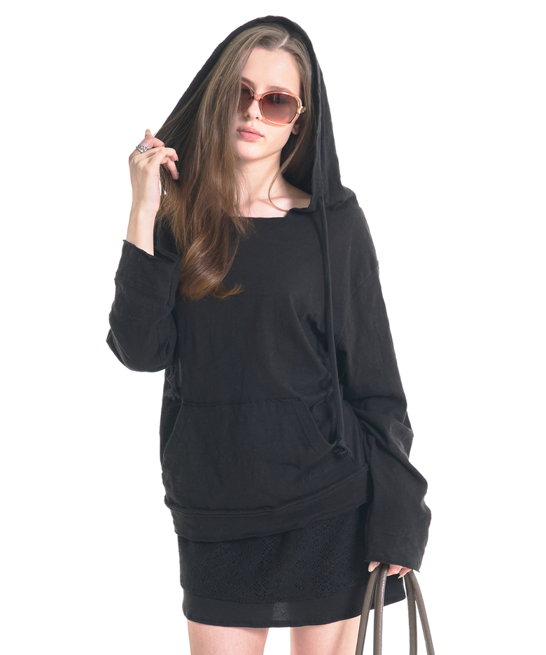 Double button hoodie (black)