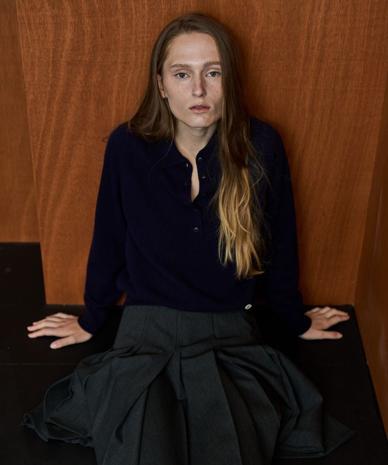 Wool Blend Wide Pleated Mini Skirt