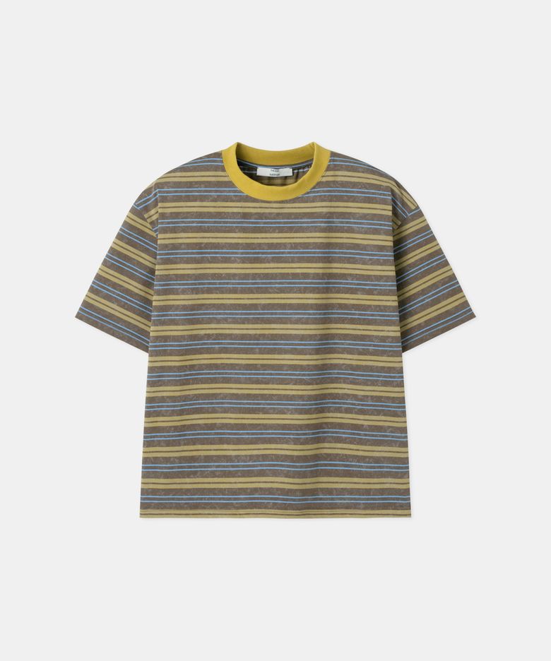 Unique striped T-shirt / KHAKI