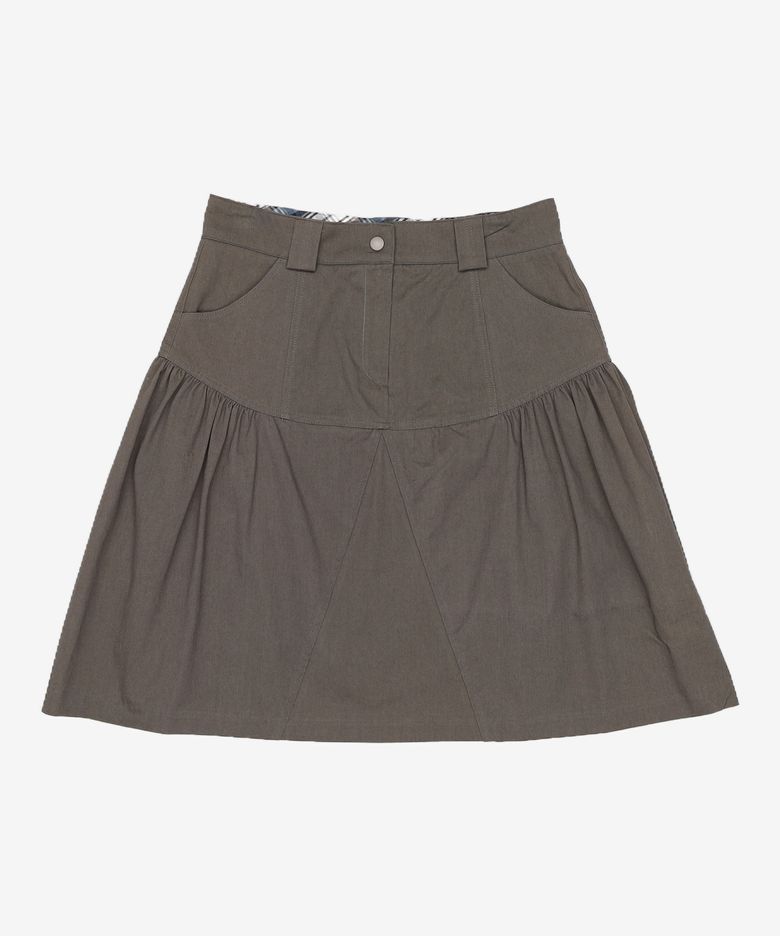 LOW SHIRRING MIDI SKIRT 1