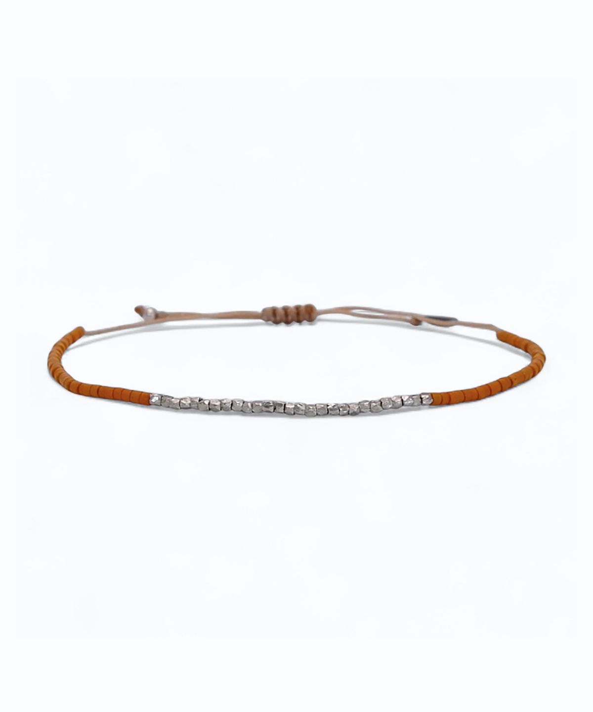 림바(RIMBA) [Leju] Single Handwoven Bracelet in Mustard & Silver