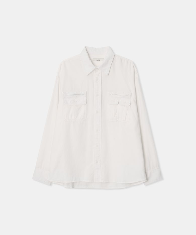 Corduroy pocket shirt / WHITE