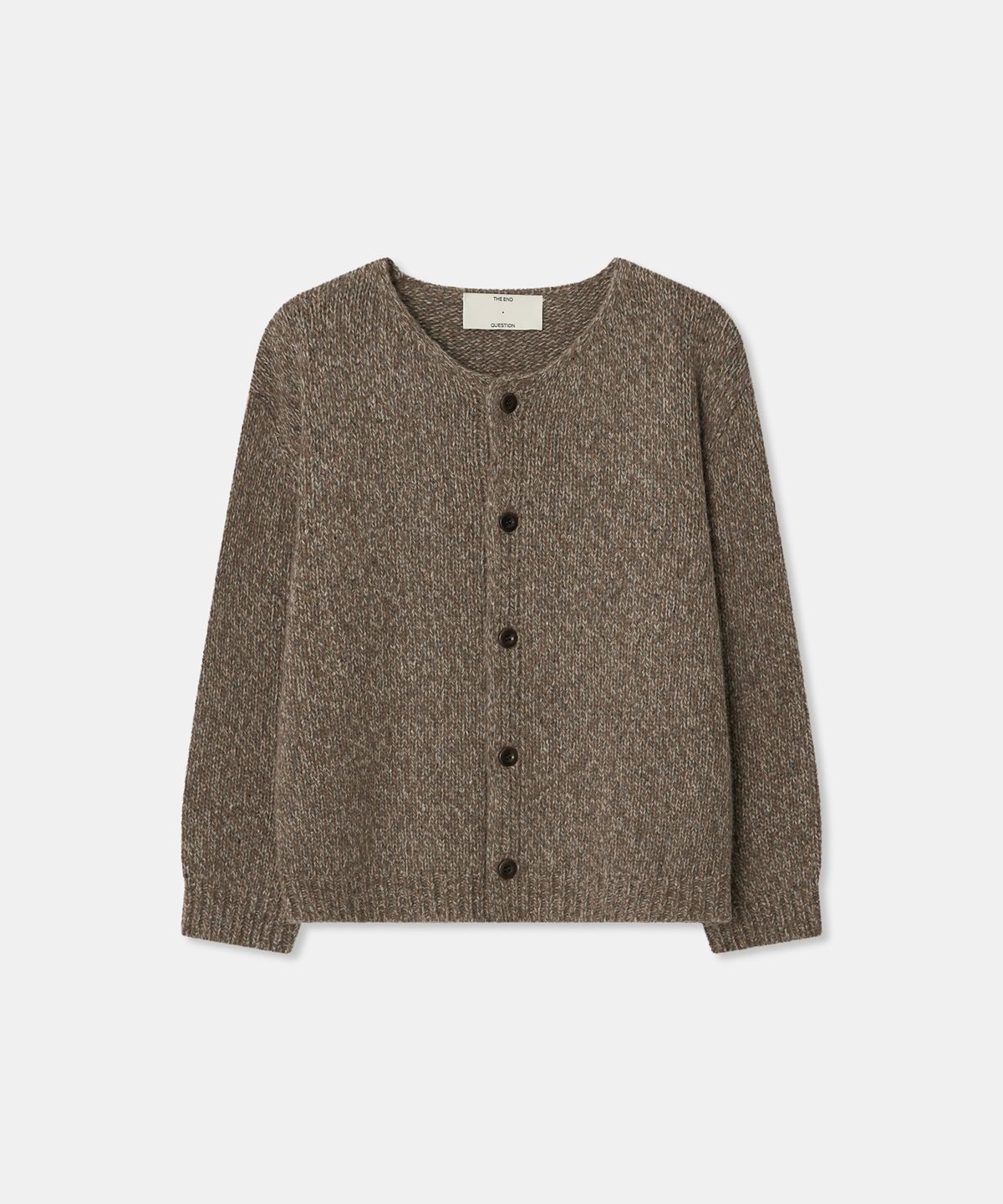 디앤드퀘스천(THEENDQUESTION) Virgin wool button cardigan / KHAKI