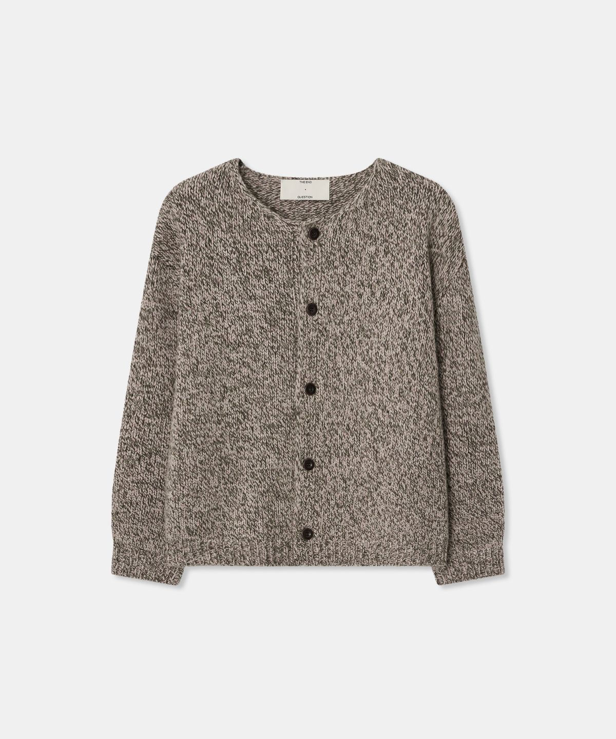 디앤드퀘스천(THEENDQUESTION) Virgin wool button cardigan / BROWN