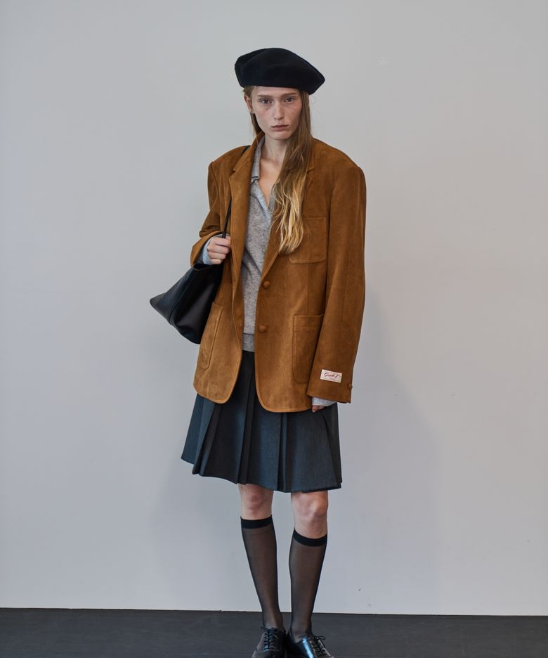 Oversized Atelier Suede Blazer _  Classic Camel