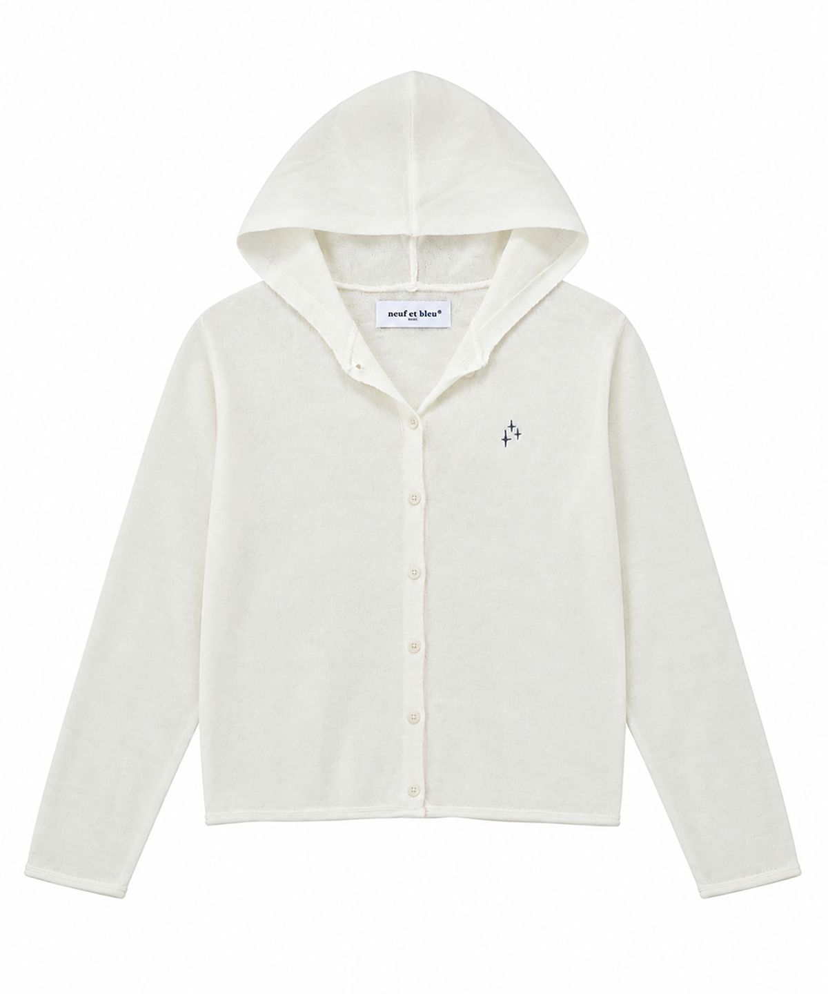 누프에블루(NEUFETBLEU) NEB button knit hoody (ivory)