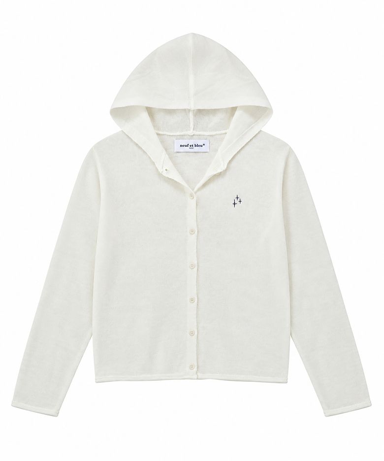 NEB button knit hoody (ivory)