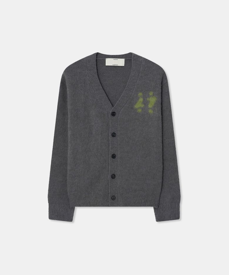 Brush symbol cardigan / GRAY