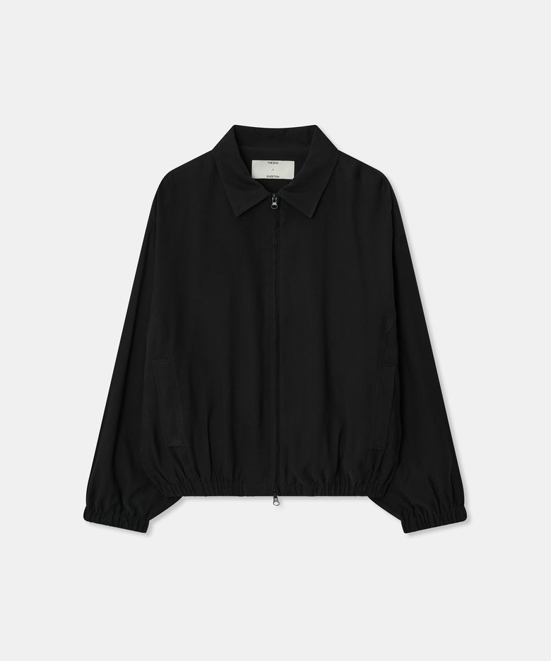 Cupro blouson jumper / BLACK