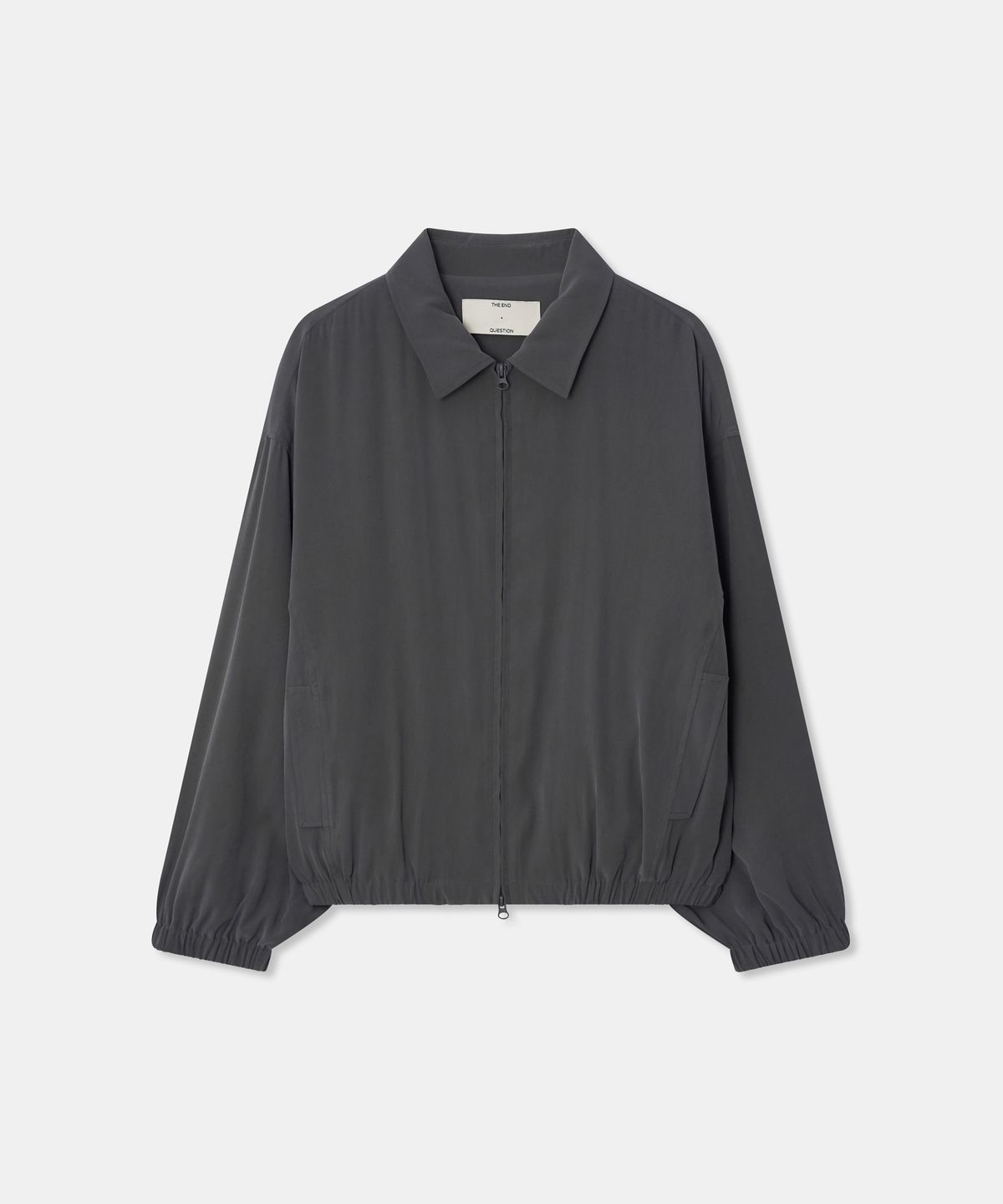 디앤드퀘스천(THEENDQUESTION) Cupro blouson jumper / GRAY