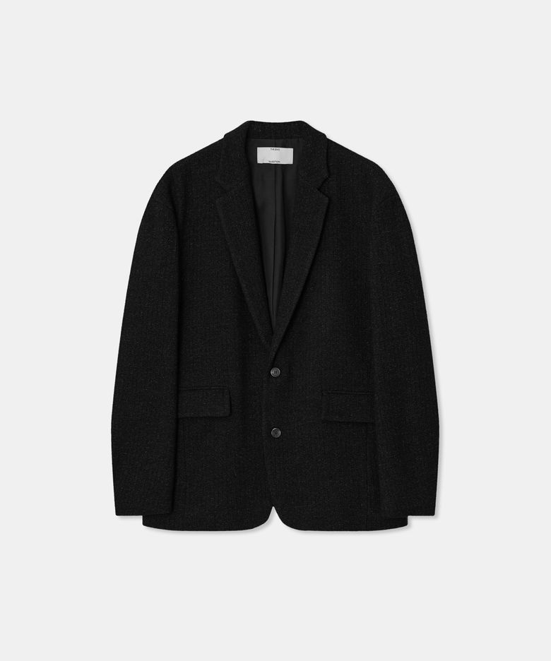 Wool tweed jacket / BLACK