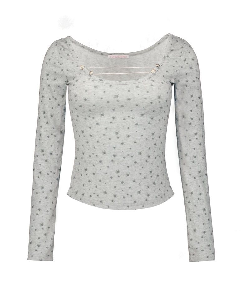 Fleur napoleon tee (grey flower)