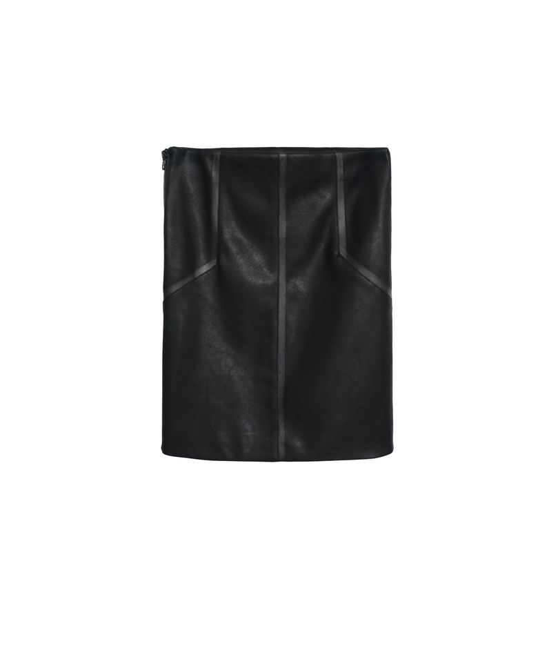 SEAM SEALED FAUX LEATHER MIDI SKIRT