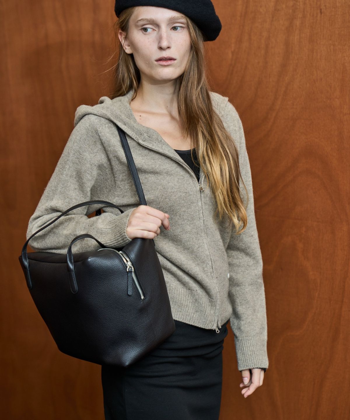 그리다제이(GRIDAJ) Cowhide Architectural Cube Shoulder Bag _ black
