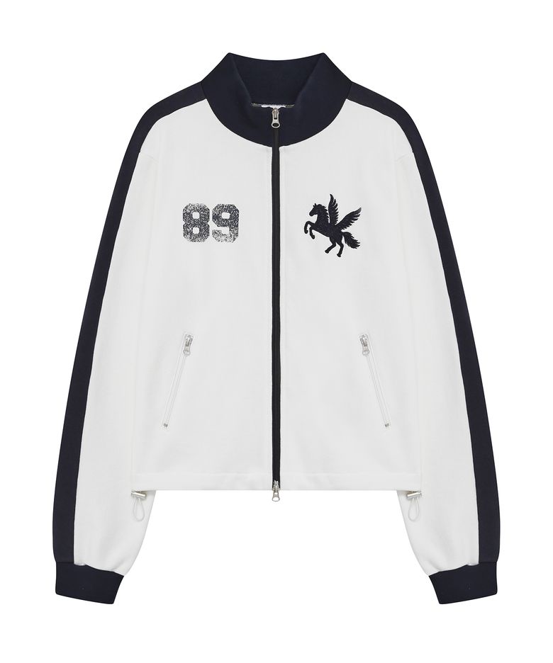 horse cl zip up (ivory)