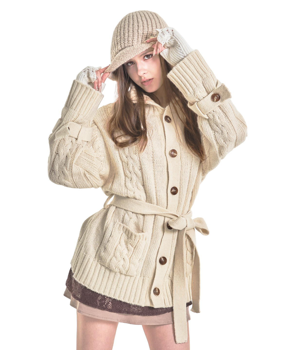 포어링(FORUSRING) Mellow knit cardigan (ivory)