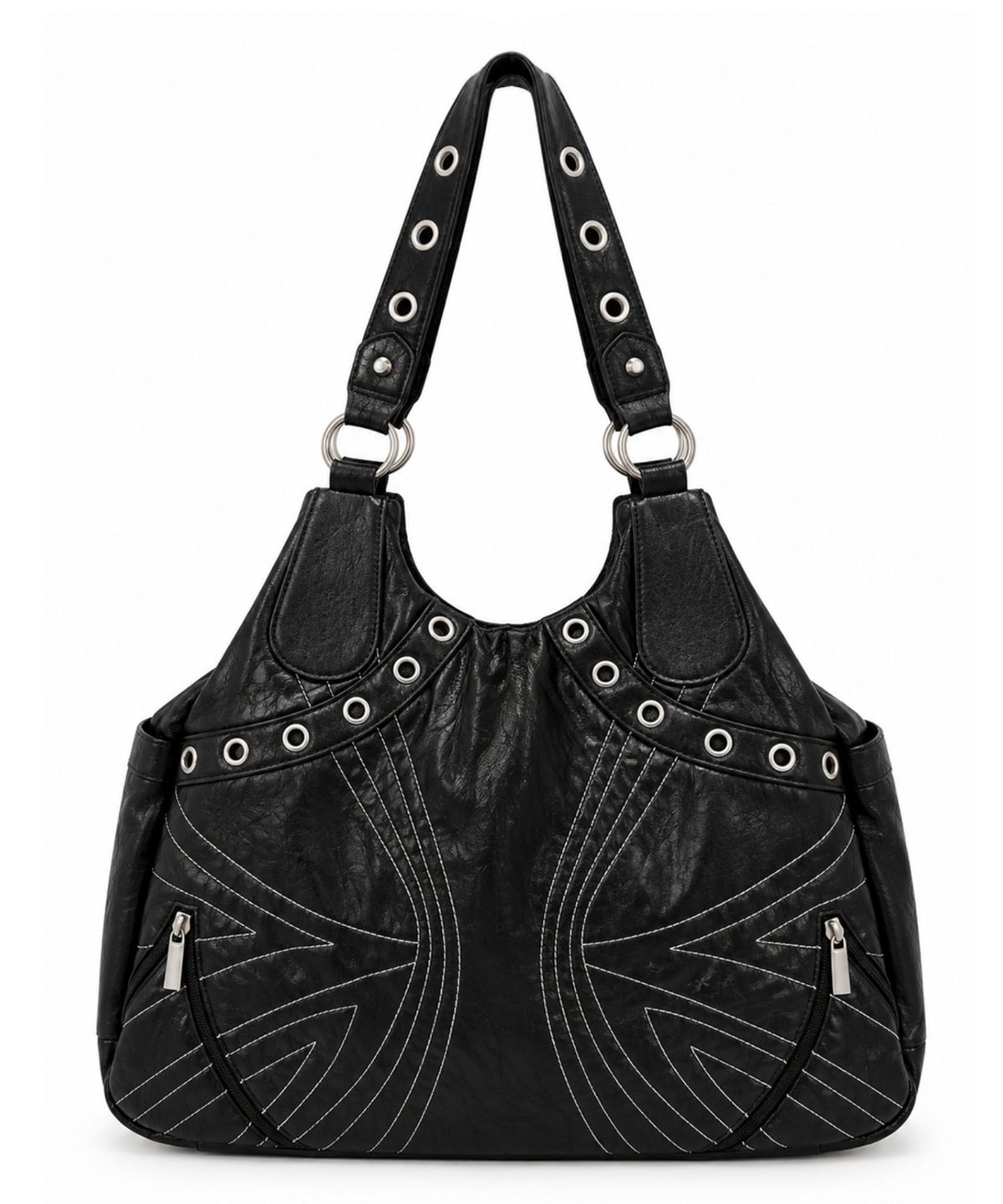 비주얼 컬렉터(VISUAL COLLECTOR) SIGNATURE EYELET STUD BAG [BLACK]