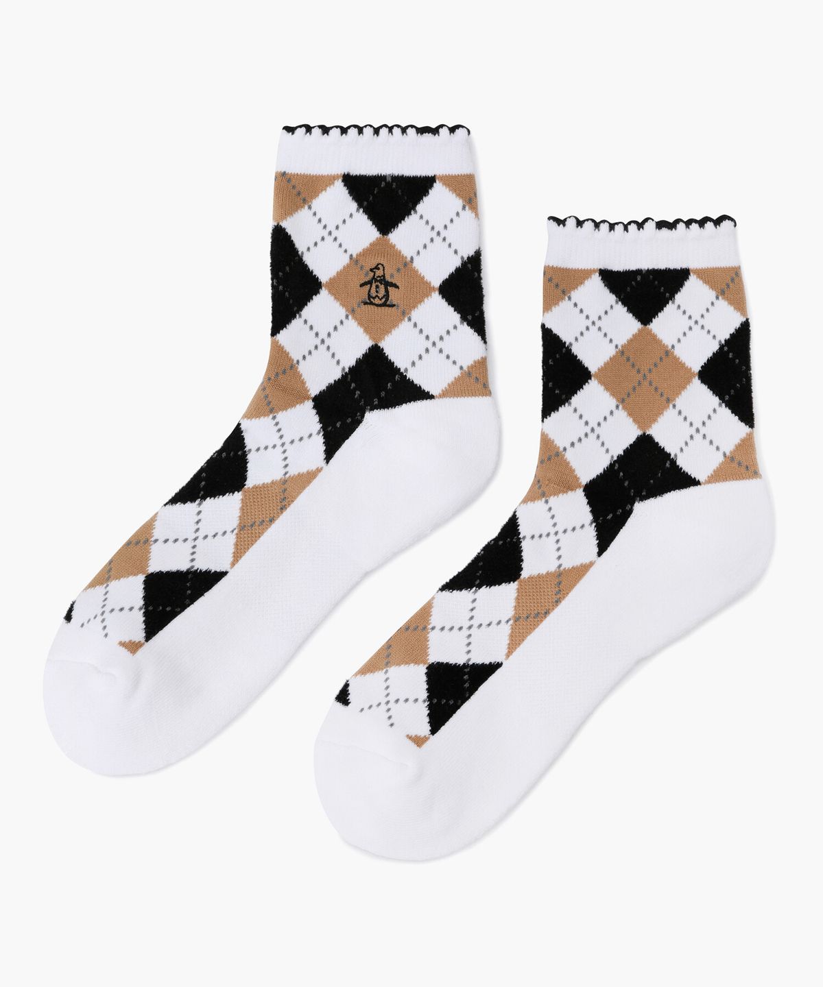 먼싱웨어(MUNSINGWEAR) 여성 아가일 중목 양말 화이트 MR312LSO82