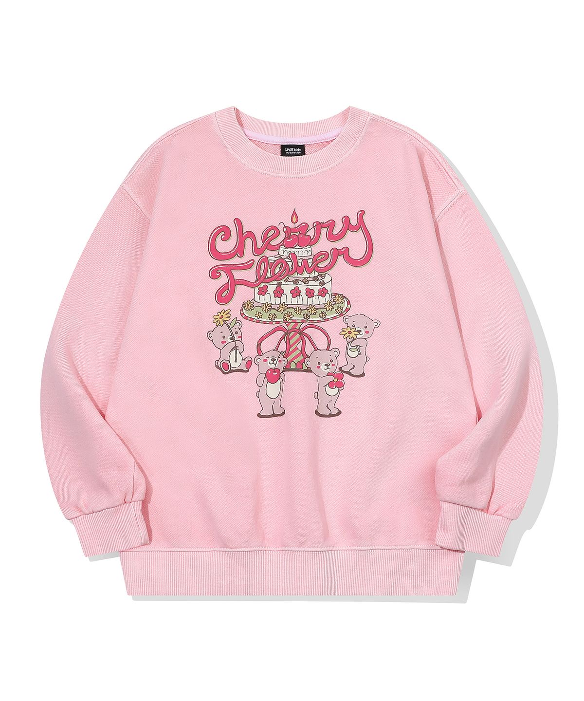 꼼파뇨 키즈(CPGN KIDS) KIDS 테디스 케이크 피그먼트 맨투맨 베이비핑크