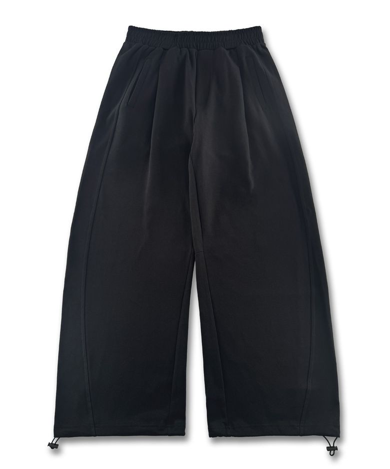 원턱 커브드 스웨트 팬츠 MR6PU176_BLACK