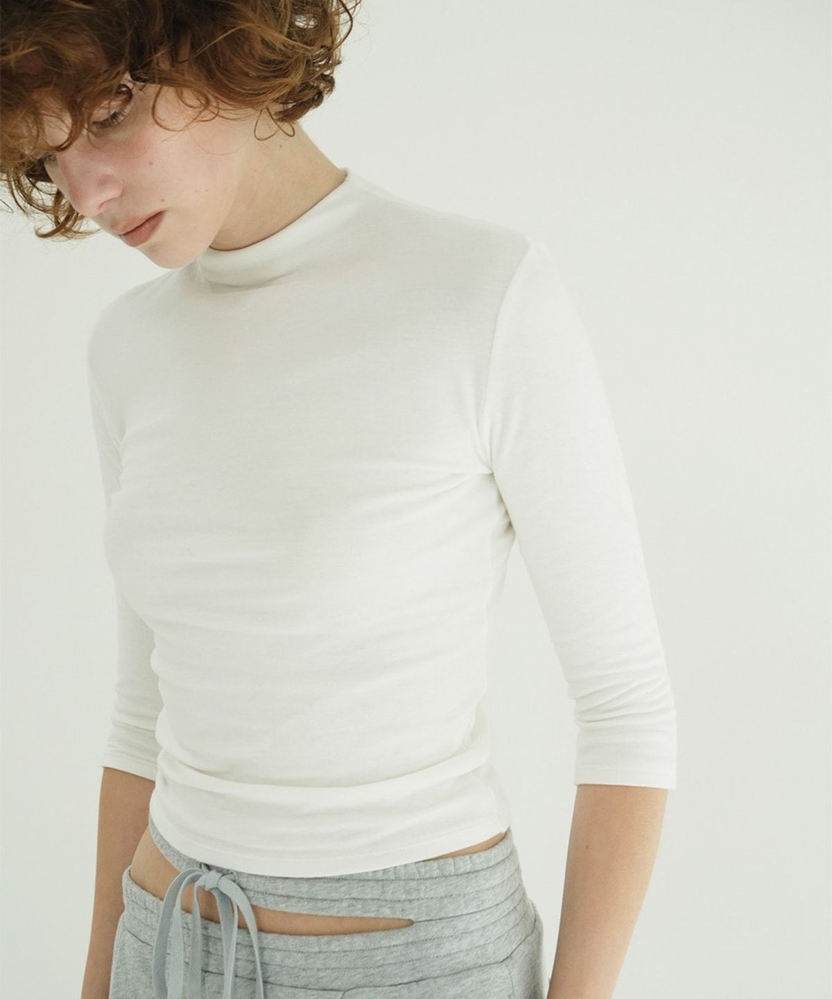 클라네(CLANE) MOCK NECK MID SLEEVE TOPS