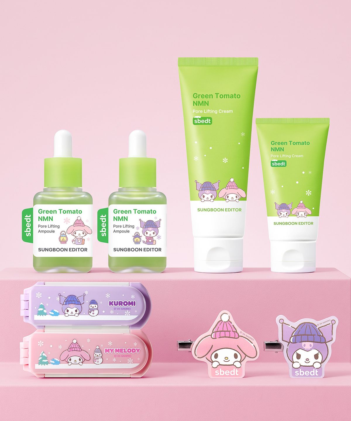 성분에디터(SUNGBOONEDITOR) [산리오캐릭터즈] 그린토마토 앰플 40ml*2 + 크림 50ml+30ml (+굿즈+NMN앰플 20ml 증정)