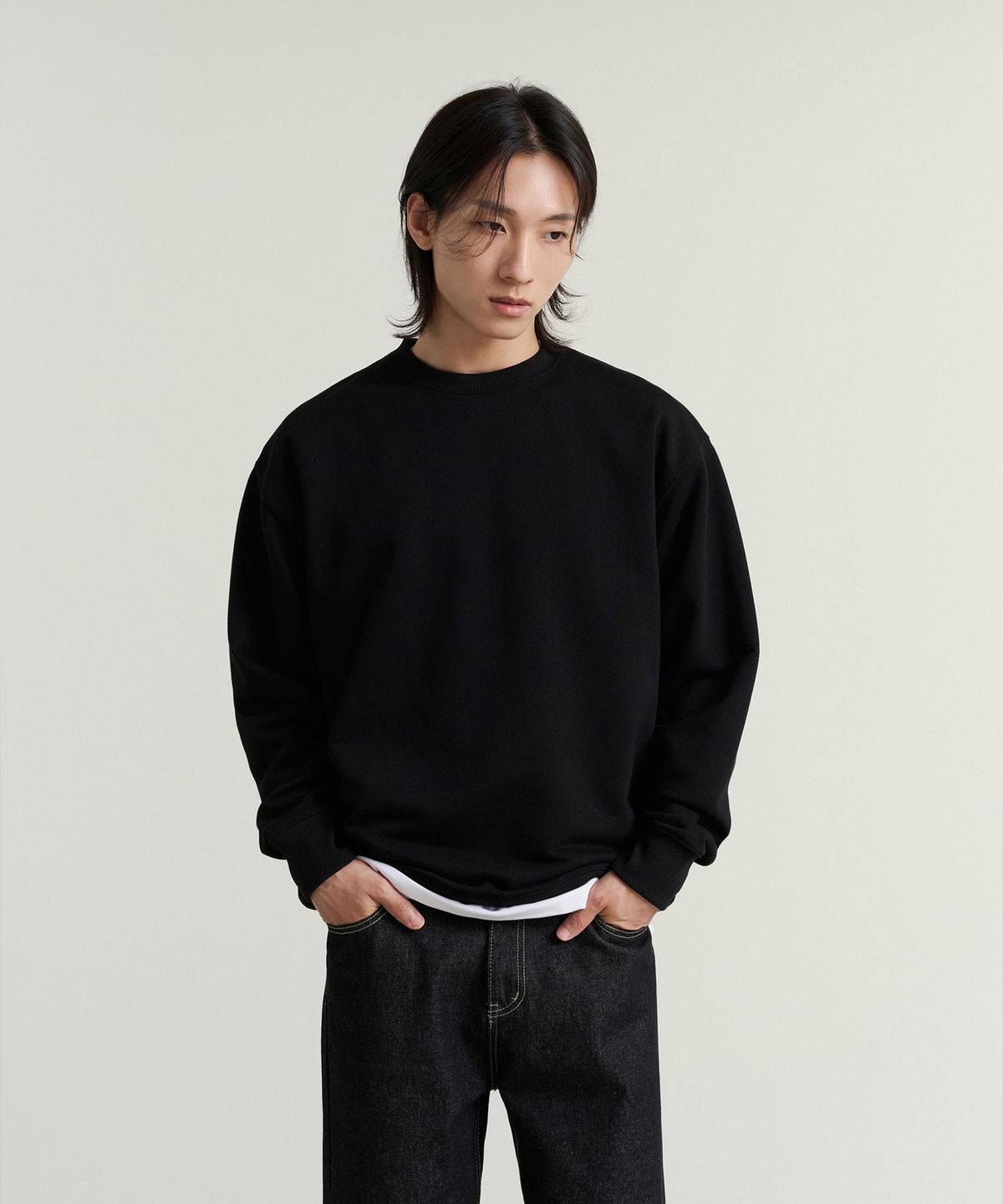 크레드먼스(CREEDMENS) 헤비 스웨트 오버핏 크루넥 맨투맨