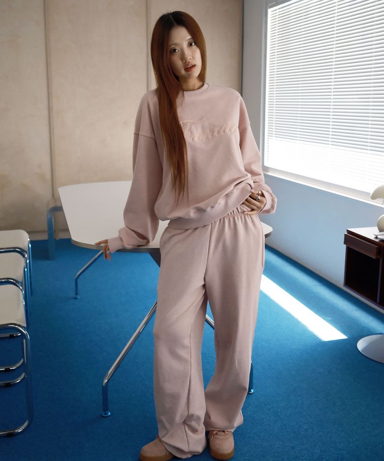 피그먼트 와이드 스트레이트 팬츠_핑크