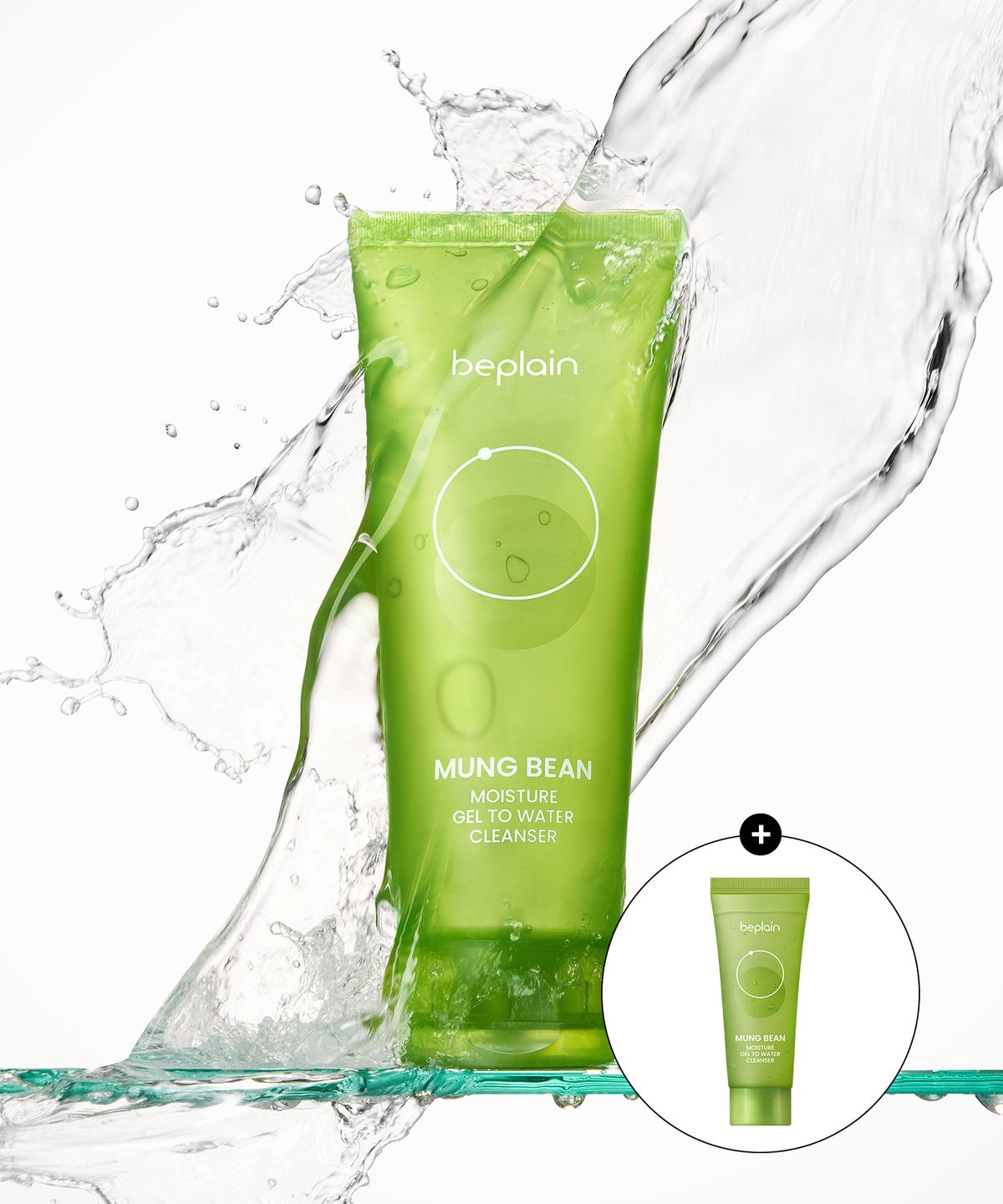 비플레인(BEPLAIN) [아침세안] 녹두 수분 젤 투 워터 클렌저 170ml (+증정 40ml)