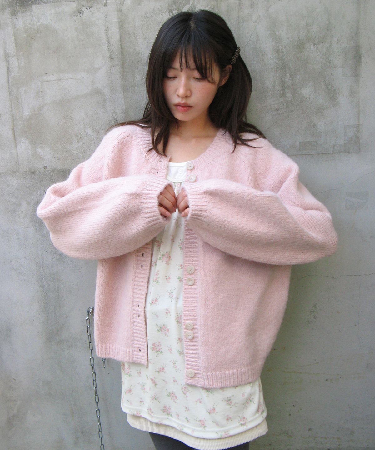 론론(RONRON) FLORAL LAYERED LONG SLEEVE CREAM