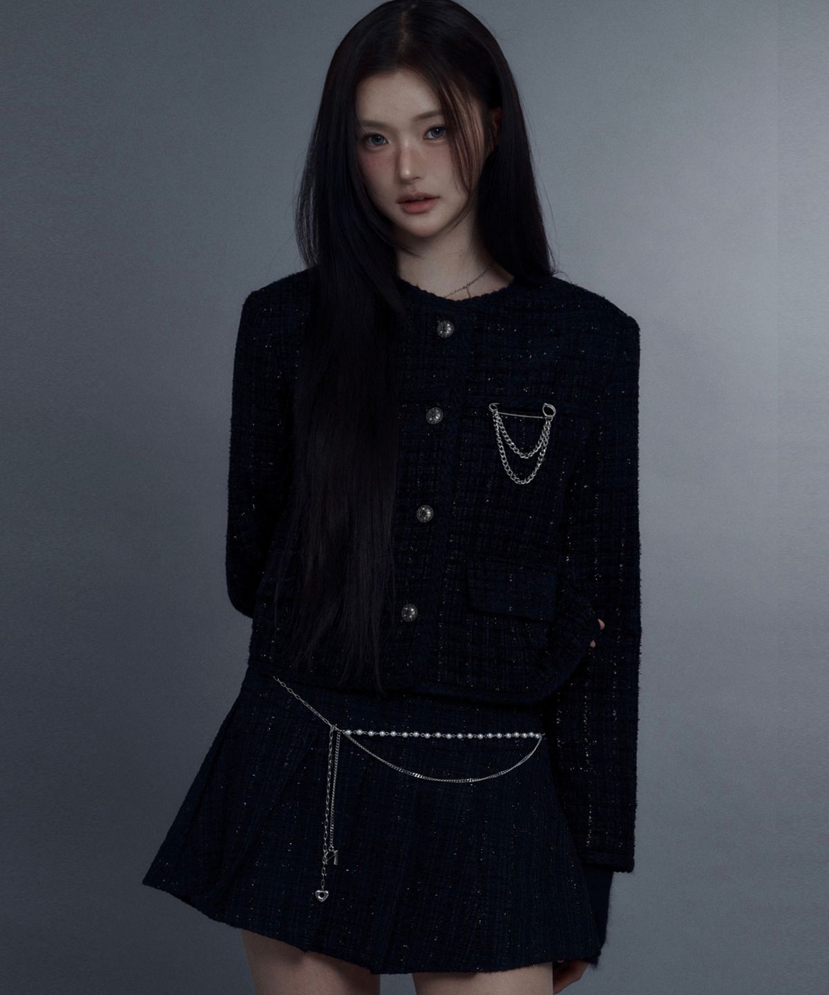 뉴얼린(NEWALRIN) Jennie chain Tweed Jacket
