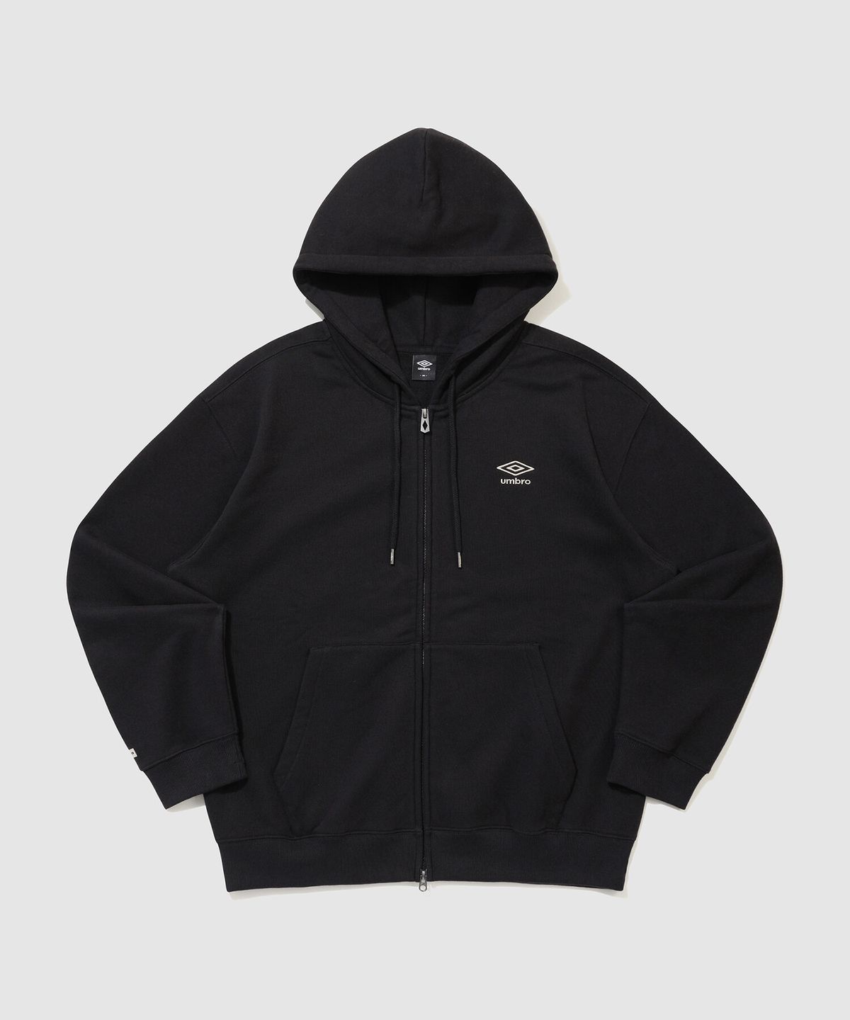 엄브로(UMBRO) 에센셜 기모 후드 집업 블랙 UR423CFTO1