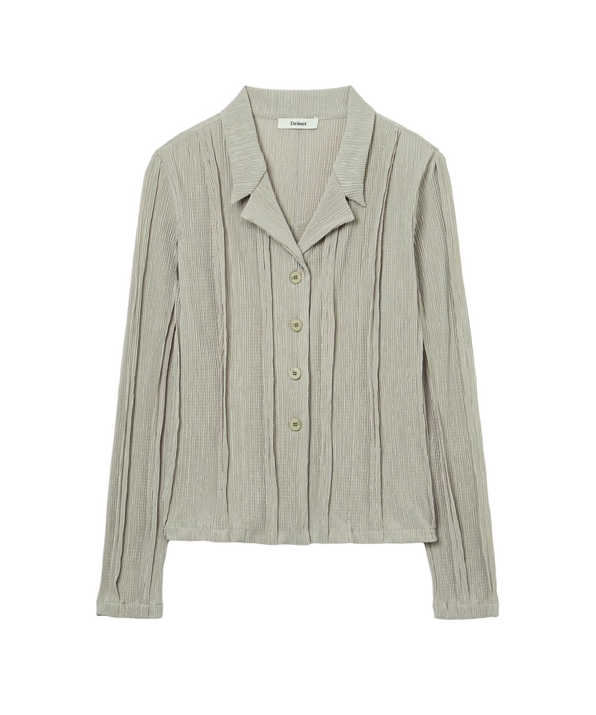 다이닛(DEINET) CUT OUT PLEATS SHIRT IN KHAKI
