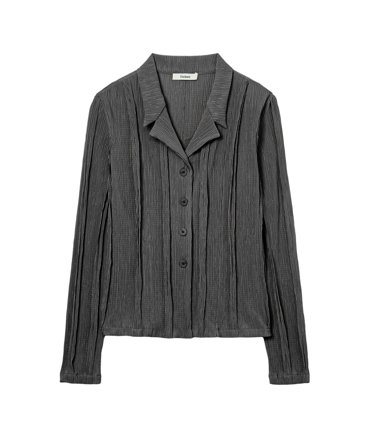 다이닛(DEINET) CUT OUT PLEATS SHIRT IN CHARCOAL