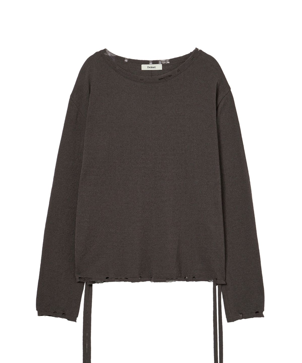 다이닛(DEINET) SIDE TIE KNIT IN BROWN