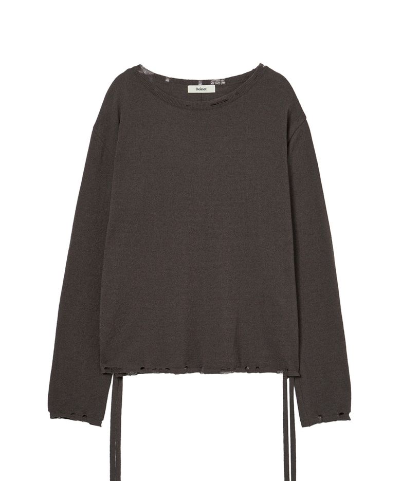 SIDE TIE KNIT IN BROWN