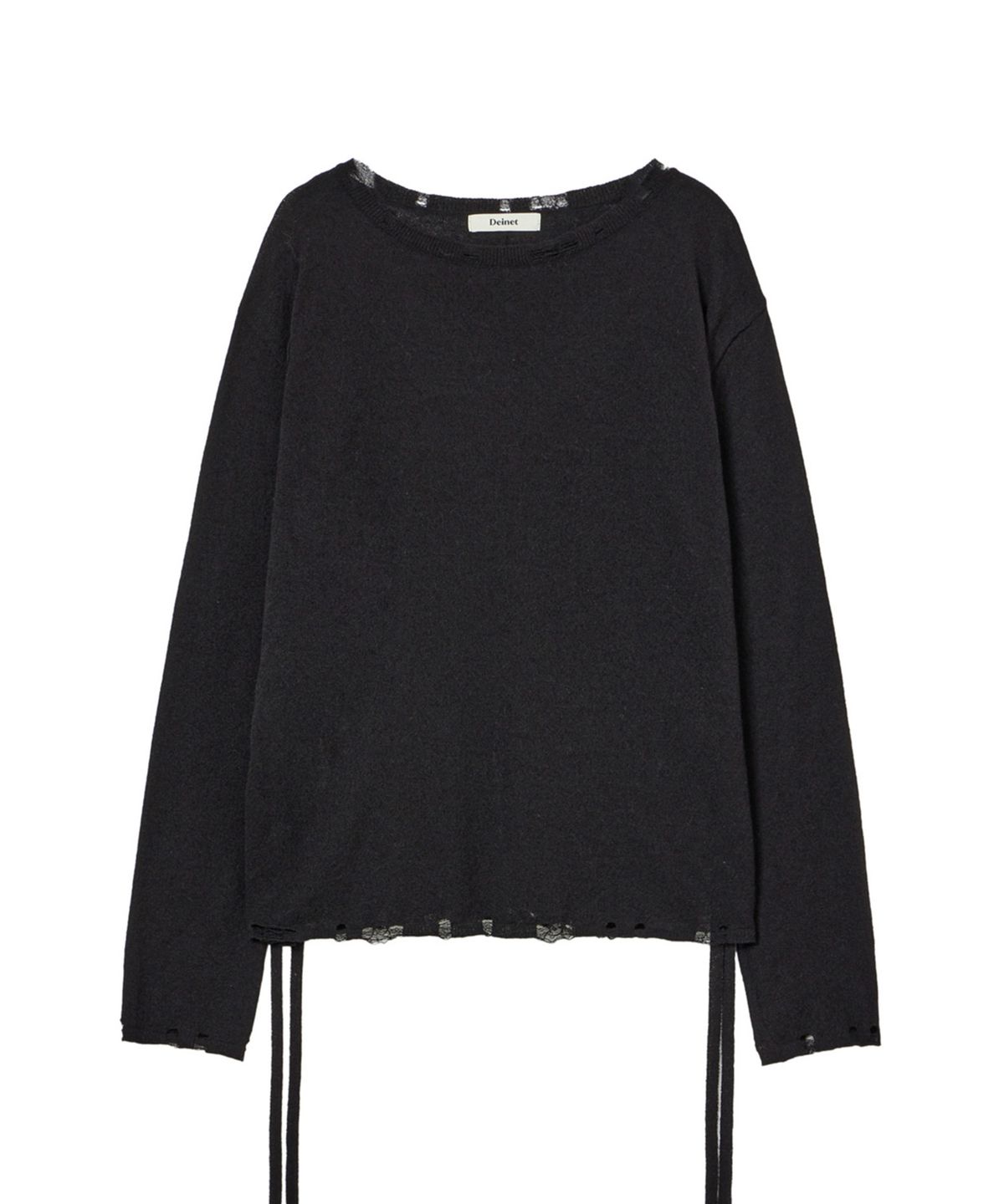 다이닛(DEINET) SIDE TIE KNIT IN BLACK